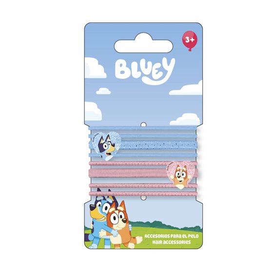 Accesorios Pelo Elásticos 8 Piezas Bluey Cerdá 6.5 x 12.5 x 2.0 cm.