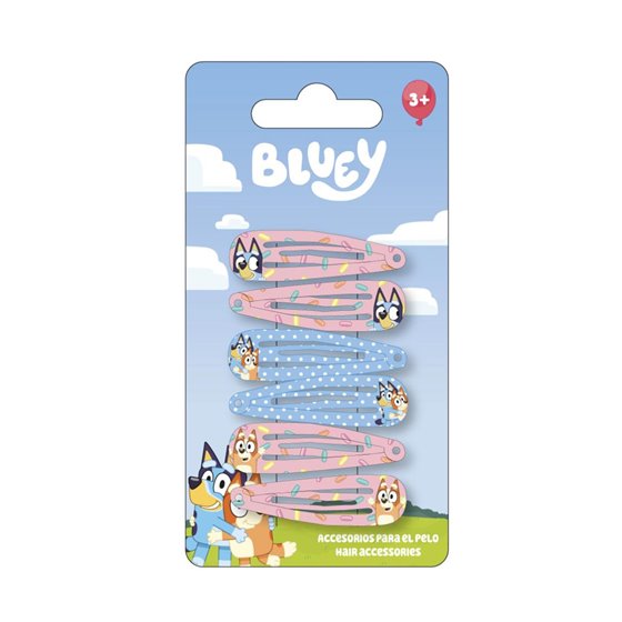 Accesorios Pelo Clips 6 Piezas Bluey Cerdá 6.5 x 12.5 x 0.1 cm.