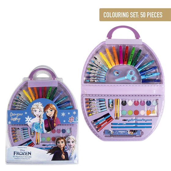 Set Papelería Coloreable 50 Piezas Frozen Cerdá 41.0 x 58.0 x 3.0 cm.