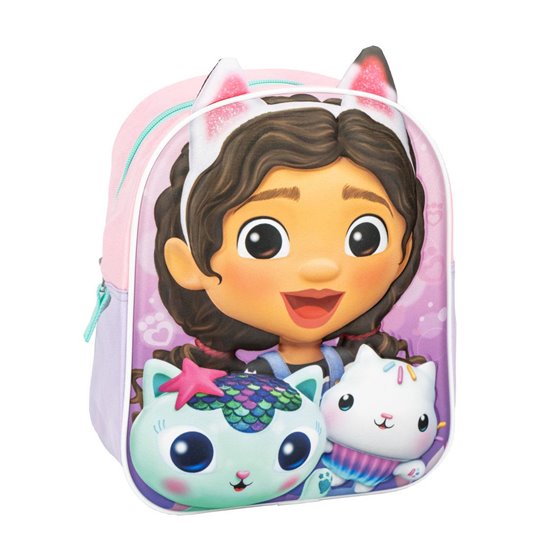 Mochila Infantil 3D Aplicaciones Gabby´S Dollhouse Cerdá 22.0 x 27.0 x 10.0 cm.
