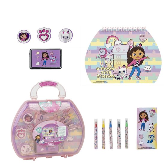 Set Papelería Coloreable Maletín Gabby´S Dollhouse Cerdá 28.0 x 20.0 x 4.0 cm.
