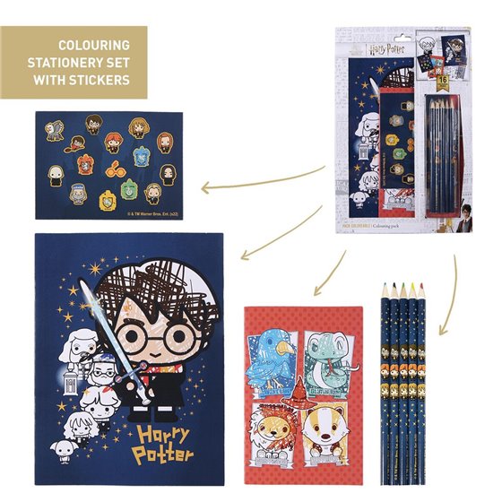Set Papelería Coloreable Harry Potter Cerdá 21.5 x 32.0 x 0.5 cm.