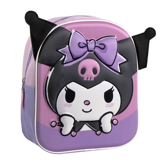 Mochila Infantil 3D Aplicaciones Hello Kitty Kuromi Cerdá 22.0 x 27.0 x 10.0 cm.