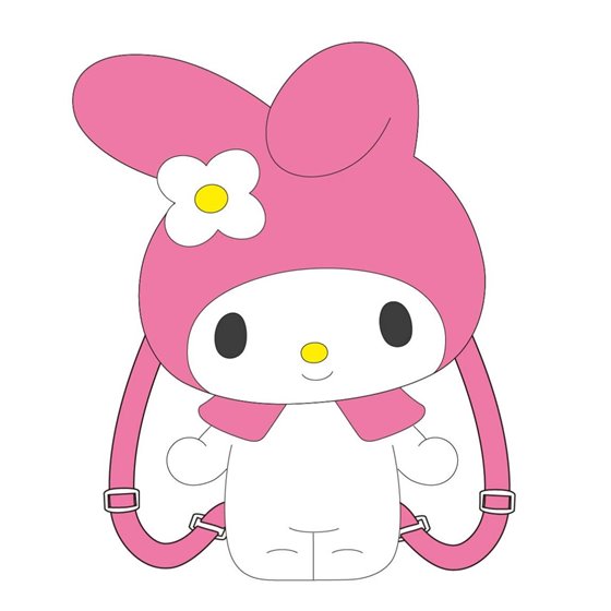 Mochila Infantil Personaje Peluche Hello Kitty Kuromi Cerdá  cm.