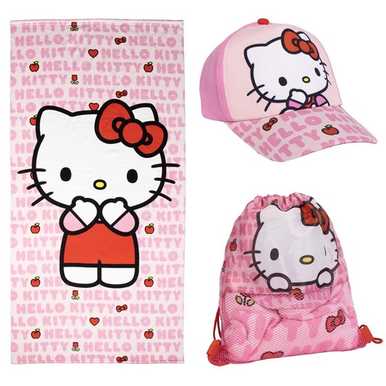 Toalla Set Saquito Hello Kitty Cerdá 27.0 x 33.0 x 7.0 cm.