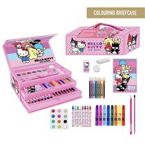 Set Papelería Coloreable Maletín Hello Kitty Cerdá 26.0 x 10.0 x 13.0 cm.