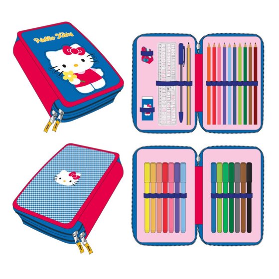 Plumier Con Accesorios Hello Kitty Cerdá 12.5 x 19.5 x 4.5 cm.