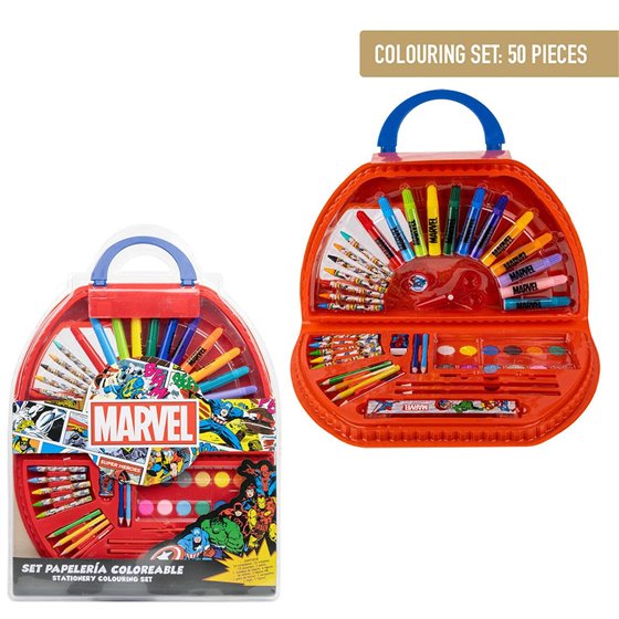 Set Papelería Coloreable 50 Piezas Marvel Cerdá 41.0 x 58.0 x 3.0 cm.