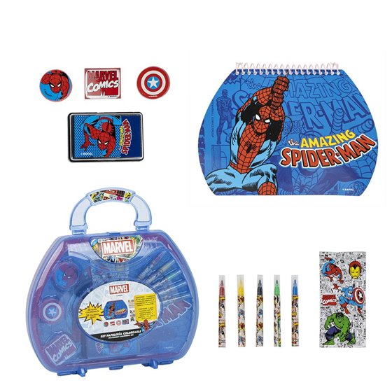 Set Papelería Coloreable Maletín Marvel Cerdá 28.0 x 20.0 x 4.0 cm.