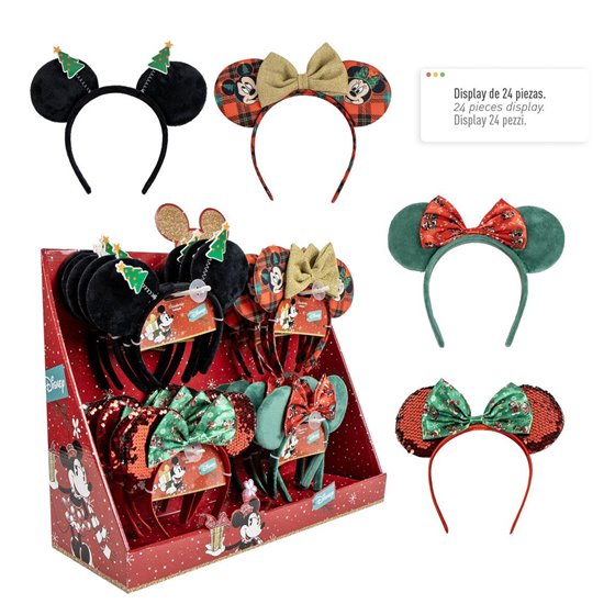 Accesorios Pelo Display Navidad 24 Pcs Minnie Cerdá 46.6 x 18.0 x 50.0 cm.
