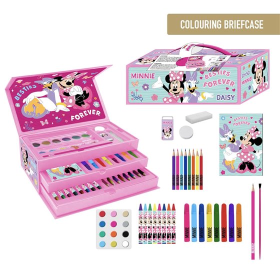 Set Papelería Coloreable Maletín Minnie Cerdá 26.0 x 10.0 x 13.0 cm.