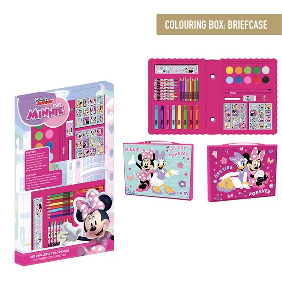 Set Papelería Coloreable Caja Minnie Cerdá 26.7 x 45.3 x 3.0 cm.