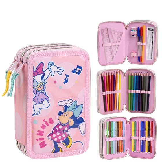 Plumier Con Accesorios Giotto Minnie Cerdá 12.5 x 6.5 x 19.5 cm.