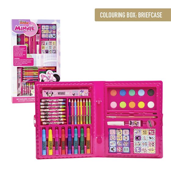 Set Papelería Coloreable Caja Minnie Cerdá 26.5 x 45.0 x 3.0 cm.