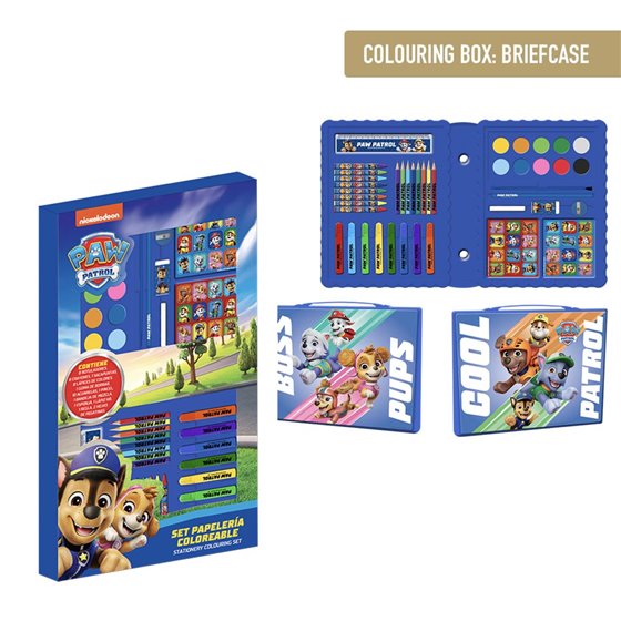 Set Papelería Coloreable Caja Paw Patrol Cerdá 26.7 x 45.3 x 3.0 cm.