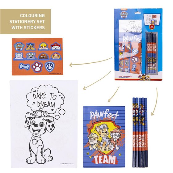 Set De Papelería Coloreable Paw Patrol Cerdá 21.5 x 32.0 x  cm.