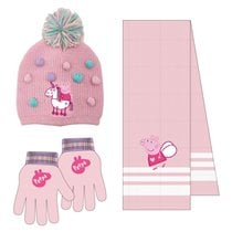 Conjunto 3 Piezas Bufanda Peppa Pig Cerdá 20.0 x 2.0 x 52.0 cm.