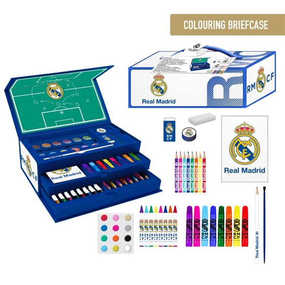 Set Papelería Coloreable Maletín Real Madrid Cerdá 26.0 x 10.0 x 13.0 cm.
