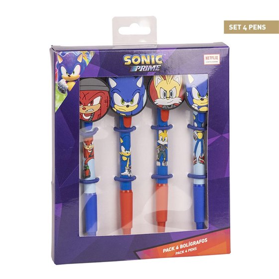 Bolígrafo Pack x4 Sonic Prime Cerdá 13.5 x 19.0 x 2.0 cm.