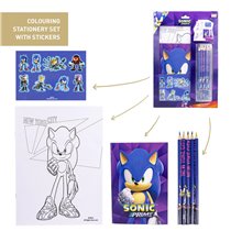 Set De Papelería Coloreable Sonic Prime Cerdá 21.5 x 32.0 x  cm.