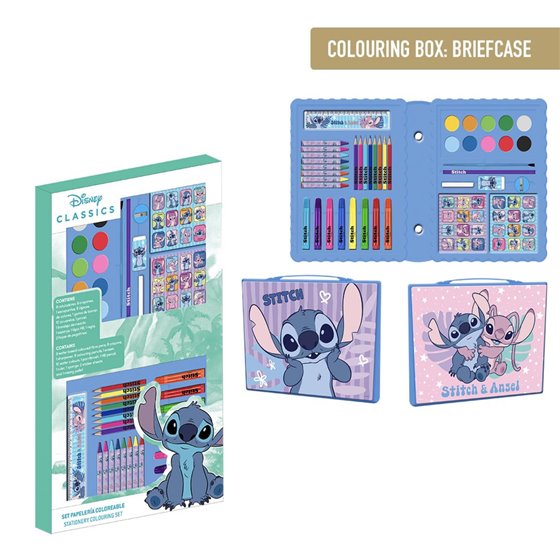 Set Papelería Coloreable Caja Stitch Cerdá 26.7 x 45.3 x 3.0 cm.