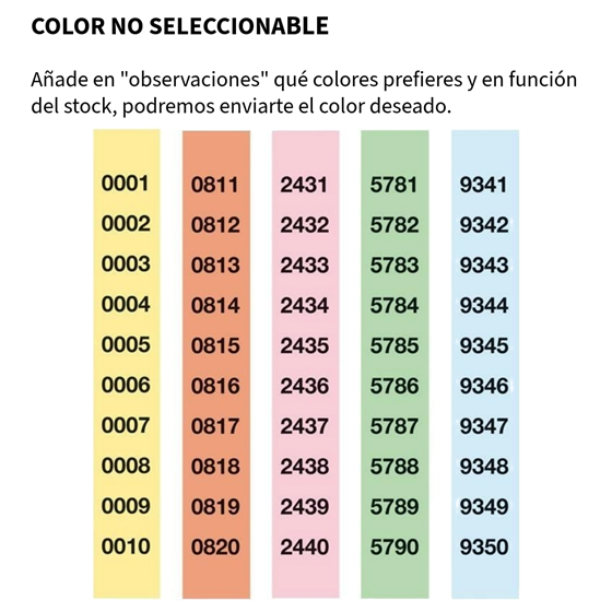 Tiras Rifa LOAN Números 1 al 3.000