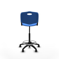 Taburete Robledo giratorio plástico azul sin brazos base poliamida ruedas nailon 50mm