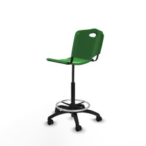 Taburete Robledo giratorio plástico verde sin brazos base poliamida ruedas nailon 50mm