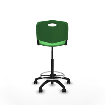Taburete Robledo giratorio plástico verde sin brazos base poliamida ruedas nailon 50mm