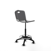 Taburete Robledo giratorio plástico gris claro sin brazos base poliamida ruedas engomadas 50mm
