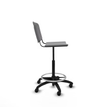 Taburete Robledo giratorio plástico gris claro sin brazos base poliamida ruedas engomadas 50mm