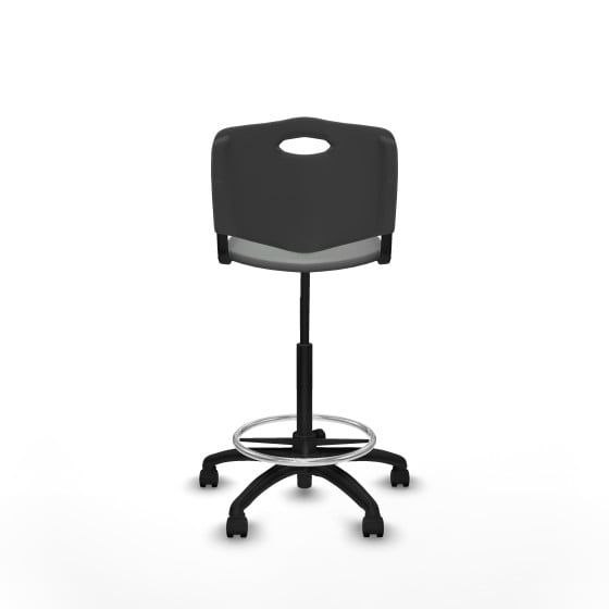 Taburete Robledo giratorio plástico gris oscuro sin brazos base poliamida ruedas nailon 50mm