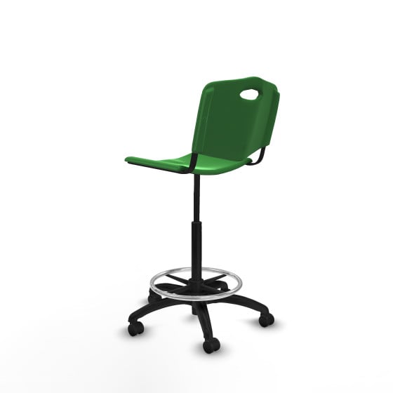 Taburete Robledo giratorio plástico verde sin brazos base poliamida ruedas autofrenantes 50mm