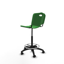 Taburete Robledo giratorio plástico verde sin brazos base poliamida ruedas autofrenantes 50mm