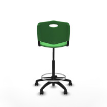 Taburete Robledo giratorio plástico verde sin brazos base poliamida ruedas autofrenantes 50mm