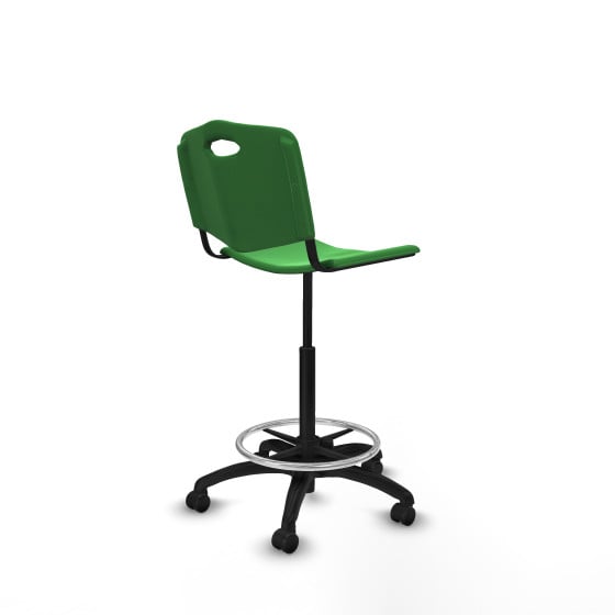 Taburete Robledo giratorio plástico verde sin brazos base poliamida ruedas autofrenantes 50mm