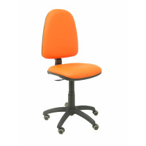 Silla Aýna similpiel naranja ruedas de parqué