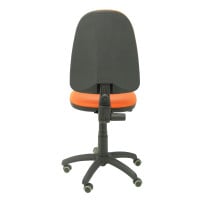 Silla Aýna similpiel naranja ruedas de parqué