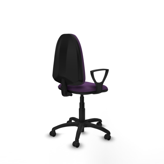 Aýna CP bali morado brazos fijos base poliamida ruedas engomadas 50mm