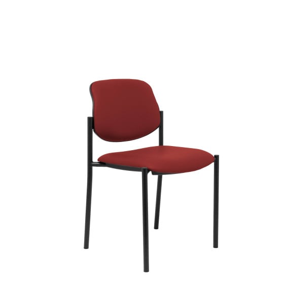 Silla fija Styl similpiel granate chasis negro