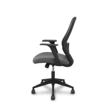 Silla Ergo529 respaldo malla negro asiento tela gris base piramidal ruedas nailon