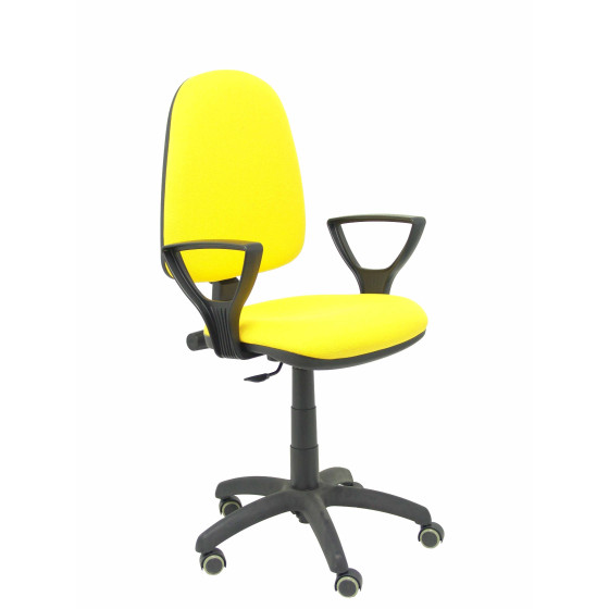 Silla Aýna bali amarillo brazos fijos ruedas de parqué