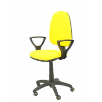 Silla Aýna bali amarillo brazos fijos ruedas de parqué