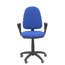 Silla Aýna bali azul brazos fijos ruedas de parqué