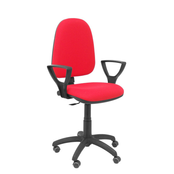 Silla Aýna bali rojo brazos fijos ruedas de parqué