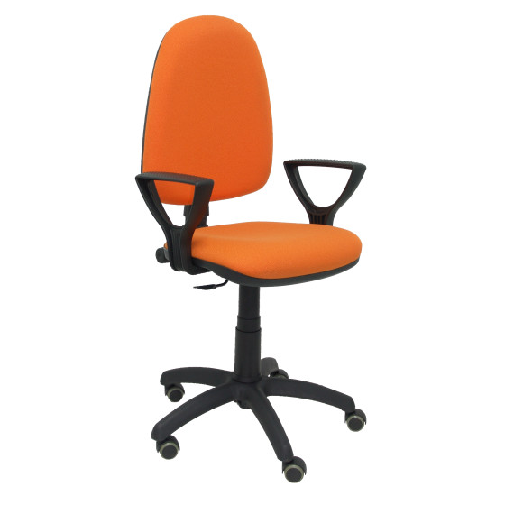 Silla Aýna bali naranja brazos fijos ruedas de parqué