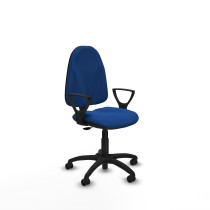 Algarra CP similpiel azul brazos fijos base poliamida ruedas engomadas 50mm