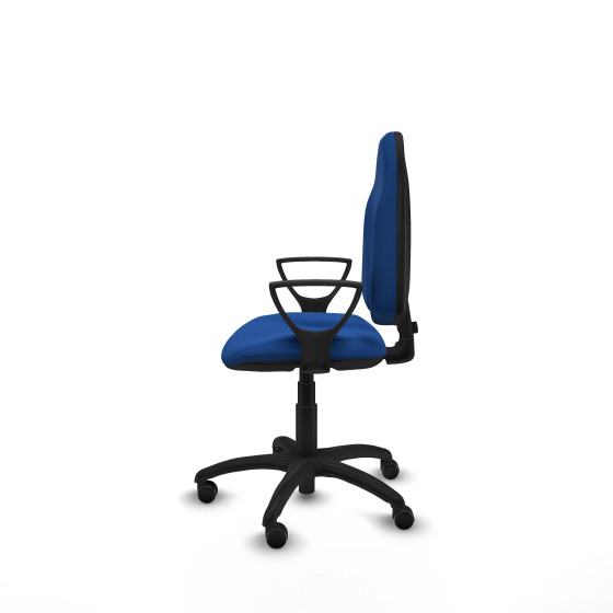 Algarra CP similpiel azul brazos fijos base poliamida ruedas engomadas 50mm