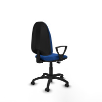 Algarra CP similpiel azul brazos fijos base poliamida ruedas engomadas 50mm