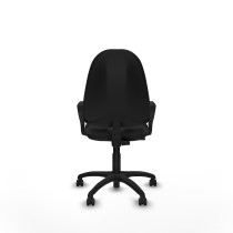 Algarra CP similpiel negro brazos fijos base poliamida ruedas engomadas 50mm